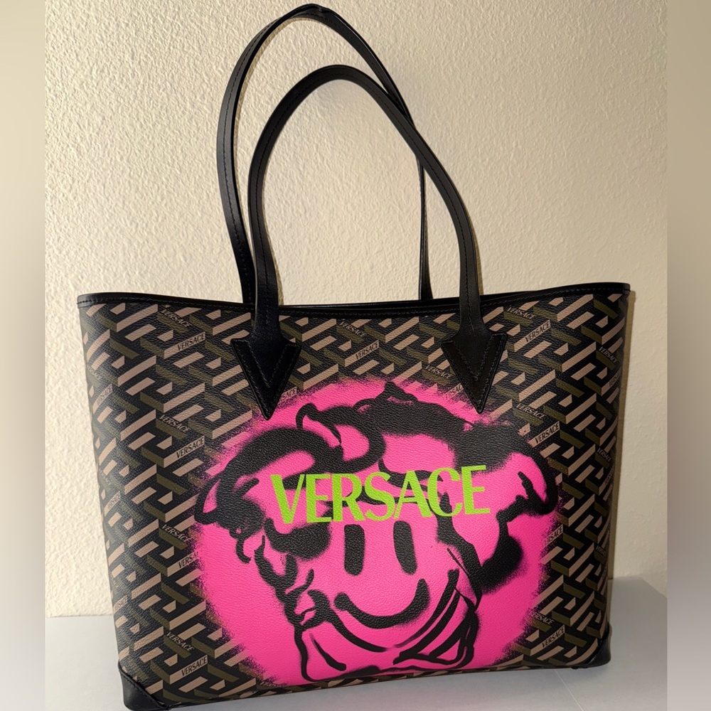 Versace Women's Pink and Black Tote Bag